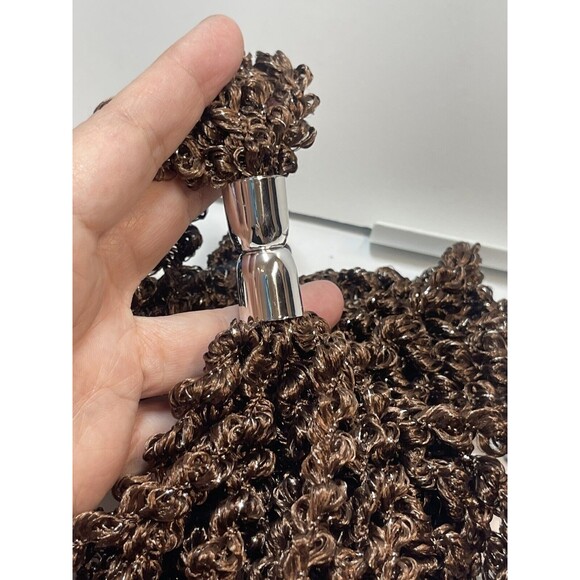 Brown Multi Strand Magnetic Yarn Necklace With Matching Scarf - Picture 4 of 6